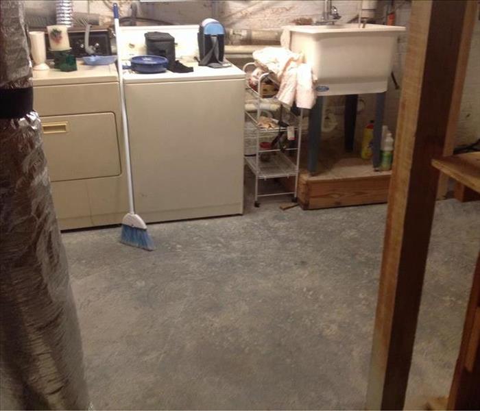basement after water damage cleanup