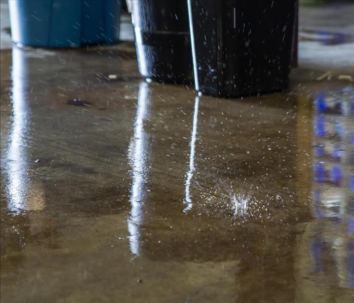 Standing water in warehouse 