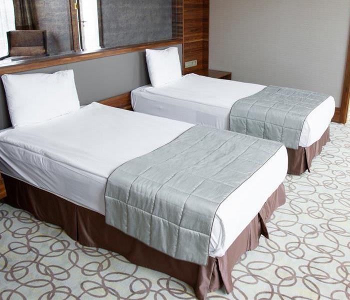 hotel beds and carpet